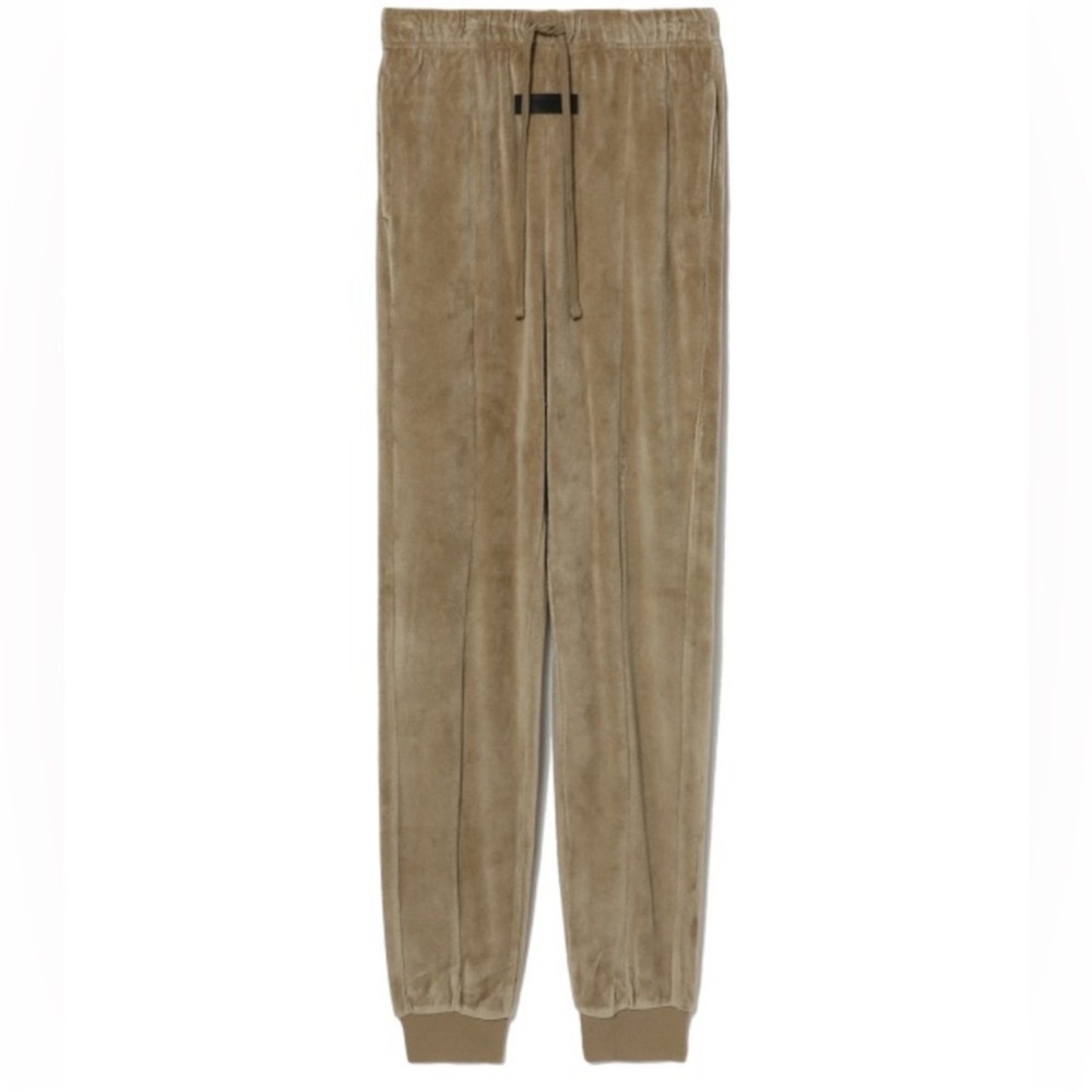 Fear of God ESSENTIALS Womens Velour Sweat Pant in Wood Size XXS